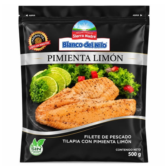 Filete de Pescado Sierra Madre Blanco del Nilo Pimienta Limón Congelado 500 g