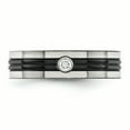 thumbnail image 4 of Edward Mirell Black Ti w/Grey Border .10ct Dia w/Sterling Silver Bezel Band, 4 of 7