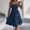 Navy, variant on Sundress Solid Sleeveless Sling Backless Shirred Layered Ruched Summer Casual Outfit