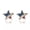 Star, variant on United States Star Heart Blue Ear Cross Stud US Flag Crystal Earring Gift Xmas-Heart