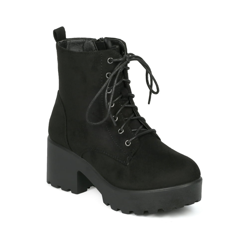 suede combat boots women's