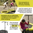thumbnail image 5 of Machrus Upper Bounce 50" Mini Trampoline with Adjustable T-Shaped Handrail – Hexagonal Rebounder Fitness Trampoline for Kids & Adults- Yellow, 5 of 6