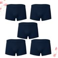 thumbnail image 2 of 5 uds. Calzoncillos de algodón para hombre, calzoncillos elásticos y transpirables, ropa interior, pantalones cortos, talla 4XL (azul marino), 2 of 7