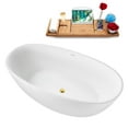 thumbnail image 6 of 67" Streamline G-62-259-BGM Soaking Glossy White Freestanding Tub and Tray With Internal Drain in Brushed GunMetal, 6 of 11
