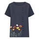thumbnail image 4 of Vestidos Casuales Para Mujer, Blusas De Mujer De Moda Camiseta informal de verano con cuello redondo, manga corta y botones estampados para mujer, 4 of 4
