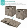 thumbnail image 2 of 13x13in Hyacinth Baskets, Rustic Set Of 5 Multipurpose Collapsible Storage Organizer, Handwoven Laundry Totes for Bedroom, Living Room, Shelves - Gray, 2 of 8