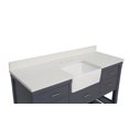 thumbnail image 6 of Charlotte 60" Single Farmhouse Bathroom Vanity with Marine Gray Cabinet and Quartz Top, 6 of 7