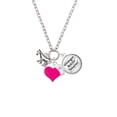 thumbnail image 2 of Delight Jewelry Silvertone Horse - Outline - Hot Pink Heart Nurse Strong Zoe Necklace, 2 of 4