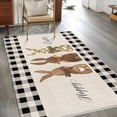 thumbnail image 3 of Easter Bunny Area Rug 4x6 Washable Rug Non Slip Vintage Rabbits Bow Black Plaid Large Area Rug Indoor Floor Carpet for Entryway Bedroom Kitchen Living Room Home Office Dining Room Nursery, 3 of 7