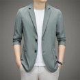 thumbnail image 2 of Traje de hombre pequeño casual primavera verano 2024 ultrafino corte entallado solo oeste ropa de protección solar cárdigan waffle, 2 of 5
