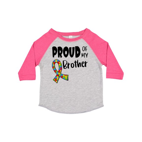 Inktastic Proud of My Brother Autism Awareness Puzzle Piece Ribbon Boys or Girls Toddler T-Shirt