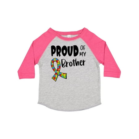 

Inktastic Proud of My Brother Autism Awareness Puzzle Piece Ribbon Gift Toddler Boy or Toddler Girl T-Shirt