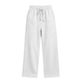 thumbnail image 5 of Women Fleece Lined Wide Leg Sweatpants Sevevn Elastic Drawstring High Waist Relaxed Fit Trousers With Side Pockets,For Home Relaxation Outdoor Strolls And Casual Street Wear, 5 of 9
