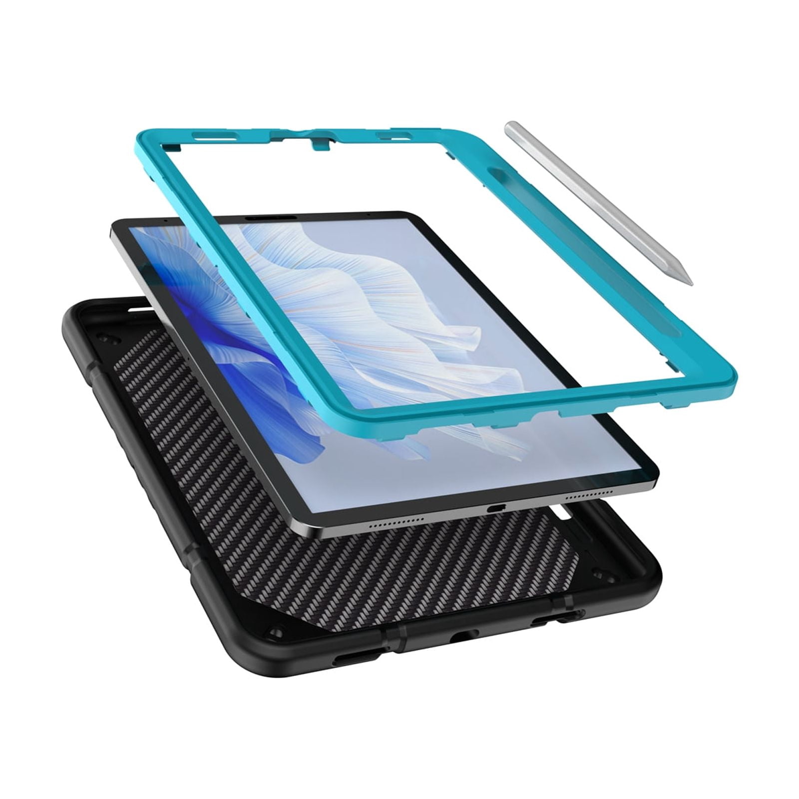Allytechgroup Heavy Duty Case for Apple iPad 11th Generation 11" 2025 & iPad 10th Generation 10.9" 2022, Rugged Tablet Case with Kickstand Pencil Holder Logo Hole Kids Friendly TPU PC Cover,Blackblue