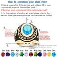 thumbnail image 3 of Gold Plated Class Rings Birthstone Rings Class Rings for Men High School Personalized Custom Rings Men's Class Rings Size 5-15 College Rings for Men, 3 of 10