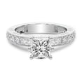 thumbnail image 3 of IGI Certified 5 Carat Princess Shape Lab Grown Diamond Engagement Ring | 14K White Gold | Regalia Milgrain Diamond Ring | FG-VS Quality Friendly Diamonds, 3 of 6