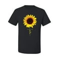 thumbnail image 2 of Sunflower Christian Faith Cross Inspirational/Christian Men's Graphic T-Shirt, Black, Small, 2 of 3
