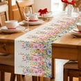 thumbnail image 5 of Pink Flowers Table Runner 36 Inches, Spring Floral Daisy Vintage Pastoral Botanical Bed Runner Dresser Scarves Tabletop for Indoor Outdoor Parties/Ceremony/Banquet, 13"x 36", 5 of 8