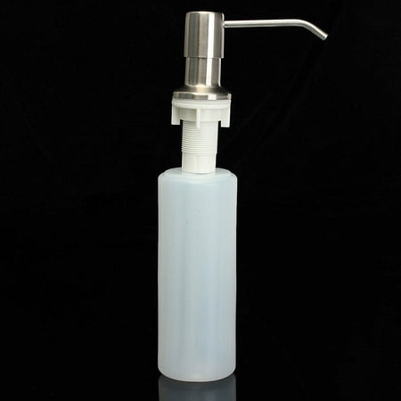 Stainless Steel Milk Dispenser - 350ML Kitchen Sink Clear Liquid Lotion Hand Soap Dispenser 304 Stainless Steel Pump Head ABS Bottle Refillable Bathroom Accessories