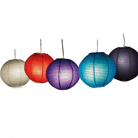 Lighted Round Lantern Azure Blue