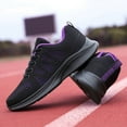 thumbnail image 3 of PEASKJP Women Shoes Tennis Sneakers Casual Lace Up Lightweight Running Shoes Sneakers for Gym Running Work Purple 8.5, 3 of 5
