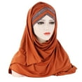 thumbnail image 1 of Bandeau Éclatant pour Femmes Marron Eid Al Fitr Front Coloré Chapeau Bandeau Musulman, 1 of 3