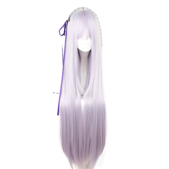 Unique Bargains Wigs for Women 35" Light Purple Wigs with Wig Cap