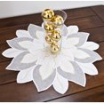 thumbnail image 2 of White and Gold Star Poinsettia Doily/ Table Topper (23" RD), 2 of 4