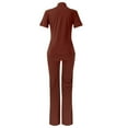 thumbnail image 5 of CILENON Linen Set for Women Women Clothes Sports Fashion Two Piece Pants Pocket Set Tracksuits Women's Clothing Sets Terry Cloth Rompers for Women Ropa Deportiva Para Mujer (Brown,L), 5 of 6