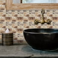 thumbnail image 2 of 2Pcs, Wallpaper Border, Marble Peel and Staick Wall Border Waterproof Tiles Sticker Wallpaper Self Adhesive Removable Wall Stickers for Ceiling Bedroom Living Room Decor, 4x94.5 Inch, 2 of 8