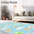 thumbnail image 2 of ODIKA 2'x3' Machine Washable Non-Slip Area Rug, Alphabet Adventure with Gentle Clouds and Ark Inspired Details High Traffic Rug with Pad, Blue, 692904, 2 of 8