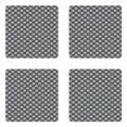 thumbnail image 1 of Geometric Coaster Set of 4, Sketched Nested Design of Overlapping Diamond Outlines and Chain Links, Square Hardboard Gloss Coasters, Standard Size, Black and Pale Grey, by Ambesonne, 1 of 2
