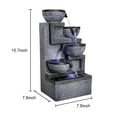 thumbnail image 3 of SunJet Large Indoor Water Fountain - 15.7”5-Step Relaxation Waterfall Feature with LED Light&Soothing Water Sounds for Office, Room Decor, Portable Feng Shui Tabletop Fountain Indoor Outdoor, 3 of 5