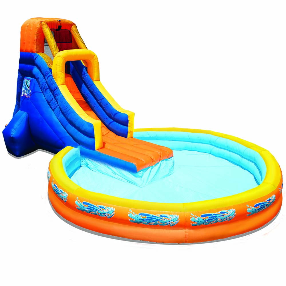 BANZAI The Plunge Inflatable Water Park Play Center Climbing Wall