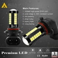 thumbnail image 5 of Alla Lighting 9145 H10 LED Fog Light Bulbs 2800 Lumens Xtreme Super Bright PY20D 9140 9045 9155 9040 5730 33-SMD 12V, 6000K Xenon White, 5 of 10