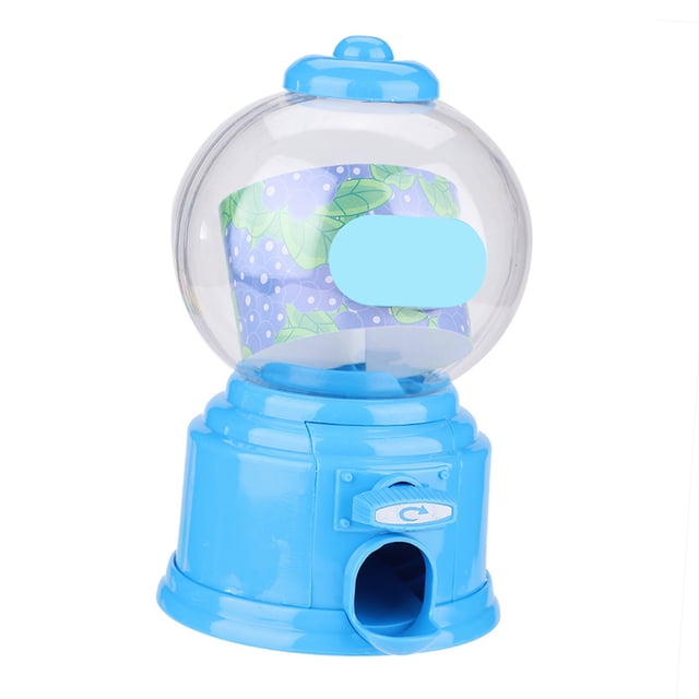 Máquina de dulces portátil para niños, dispensador de mini chicles de plástico, regalo para niños de jardín de infantes (azul)