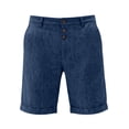 thumbnail image 5 of Wrtxtat Mens Casual Shorts Italian Style Adjustable Waist Front Button down Naples Shorts with Pockets Fashion Summer Beach Business Golf Shorts Navy XXXL, 5 of 8