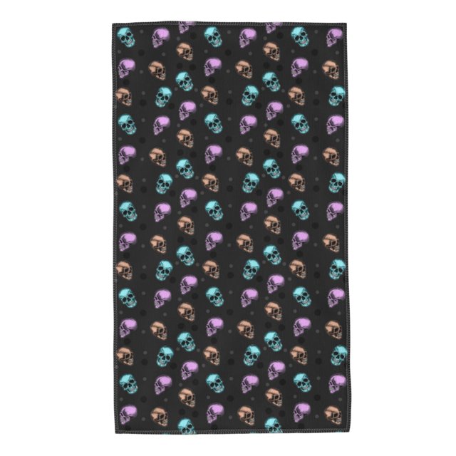 Balery purple cyan brown Skull Toalla de Microfibra Premium con Estampado – 27.5x16 pulgadas, Alta Absorción, Suave y Aterciopelada, Secado Rápido