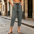 thumbnail image 3 of Nolissa Women's Elastic Waist Capri Pants Casual Loose Cropped Trousers with Pockets, 3 of 7