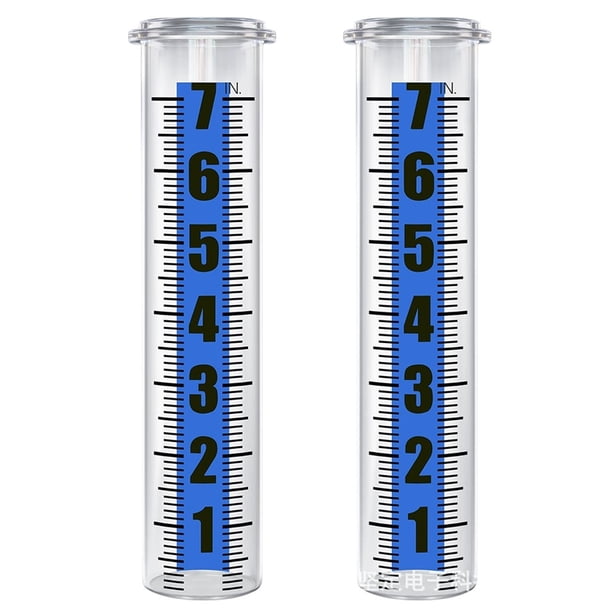 2 Tubos de Repuesto Plástico para Pluviómetro 7" Capacidad, Resistentes Al Frío y Agua, Exteriores, Medición Precisa la Precipitación.