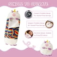 thumbnail image 2 of Kids Unicorn Sleeping Bag with Pillow - 2-in-1 Foldable, All Seasons, Soft & Warm (45"x19")-WHITE, 2 of 6