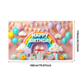 thumbnail image 3 of Yatrandify Colorful Design Birthday Banner Rainbow Theme Polyester Material Celebration Backdrop for Birthday Party Kids Event Indoor Decoration, 3 of 8