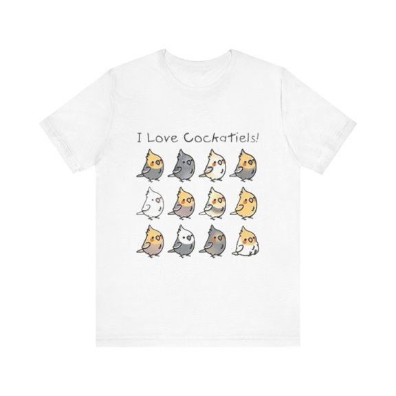 Cockatiels Birds Unisex Jersey Short Sleeve Tee