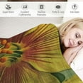 Chilfamy Yellow Flower Green Leaves Flannel Throw Blanket for Couch