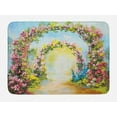 thumbnail image 1 of Country Bath Mat, Colorful Floral Arch in the Summer Park Romantic Feminine Boho Paint Style Print, Non-Slip Plush Mat Bathroom Kitchen Laundry Room Decor, 29.5 X 17.5 Inches, Multicolor, Ambesonne, 1 of 2