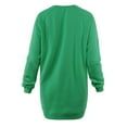 thumbnail image 3 of A2Y Women's Oversized Crew Neck Loose Fit Longline Front Slits Pockets Sweatshirts Kelly Green 3XL, 3 of 5