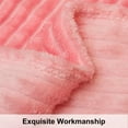 thumbnail image 5 of Ntbay Flannel Fuzzy Soft Warm Cozy Toddler Blanket, Fluffy Warm and Lightweight Reversible Stripes Design Toddler Plush Blanket for Stroller, Crib, Travel, 30" x 40", Pink, 5 of 6