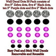 thumbnail image 2 of VWAQ Zebra Stripe Wall Decals Polka Dots Zebra Print Circles Purple Girls Room Decor Peel and Stick Stickers GD3, 2 of 2