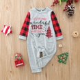 thumbnail image 5 of Baqcunre Christmas Pajamas Christmas Baby Letter Plaid Print Jumpsuit Romper Xmas Family Matching Pajamas Clothes Family Christmas Pajamas Matching Sets Grey, 5 of 5
