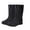 Black, variant on White Womens Waterproof Rain Boots Mid Calf Adjustable Drawstring Reflective Strip Non Slip Sole Rubber Construction For Outdoor Weather